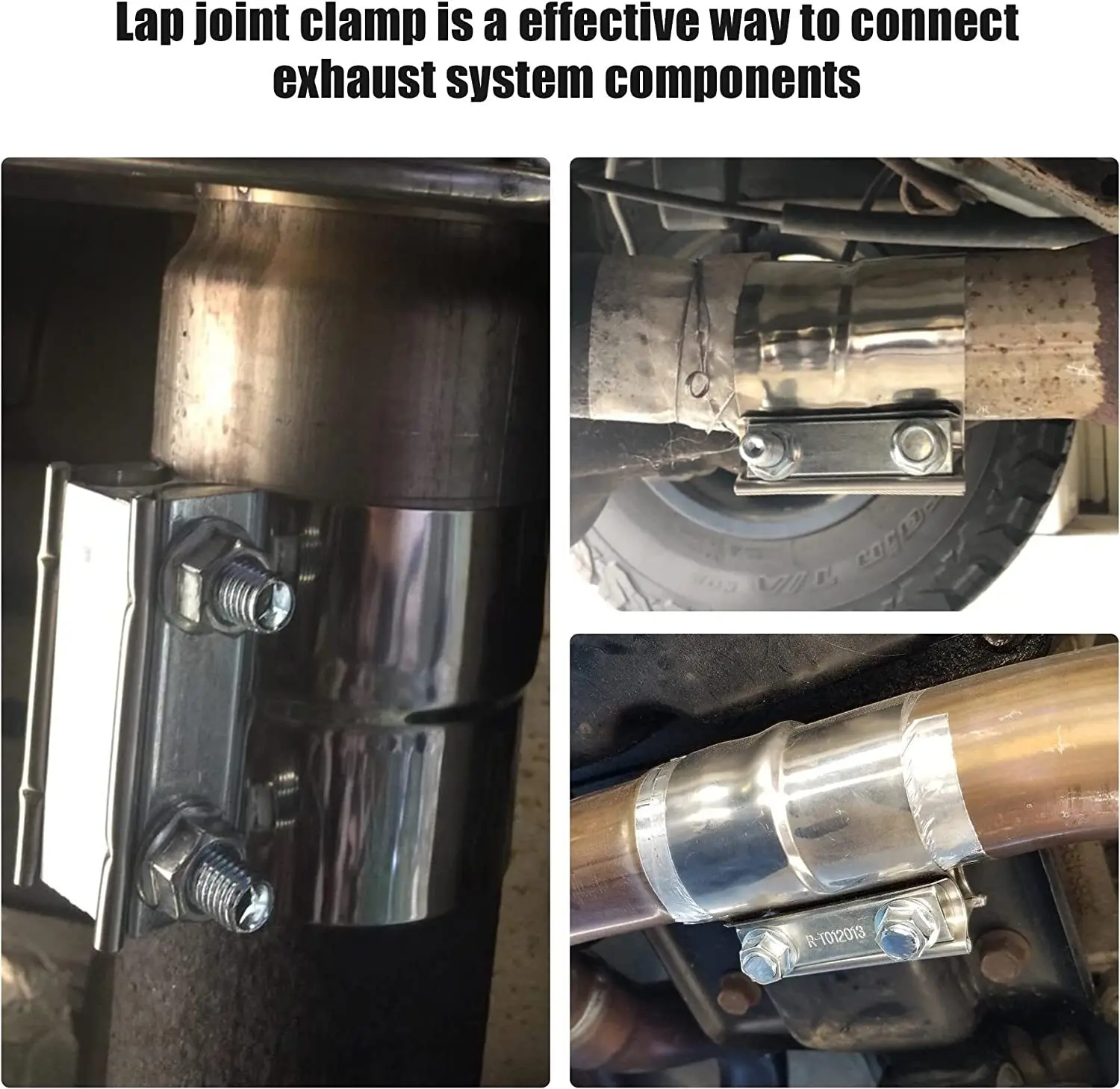 العالمي 4 بوصة الفولاذ المقاوم للصدأ اللفة المشتركة العادم المشبك الخمار كم المقرنة الفضة TP-1006