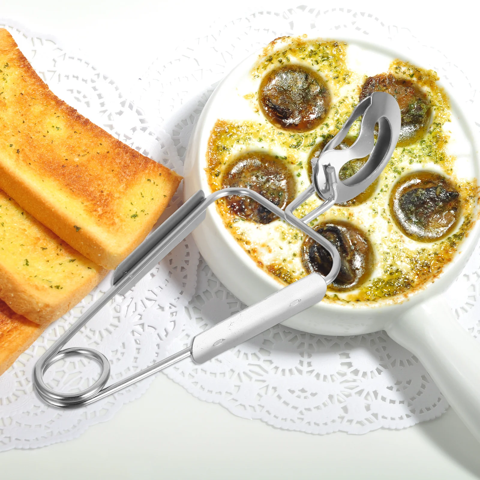 

1 Set Snail Tong Set Stainless Steel Escargot Dining Tools Multi-Functional Serving Tongs For Home Restaurant Ice