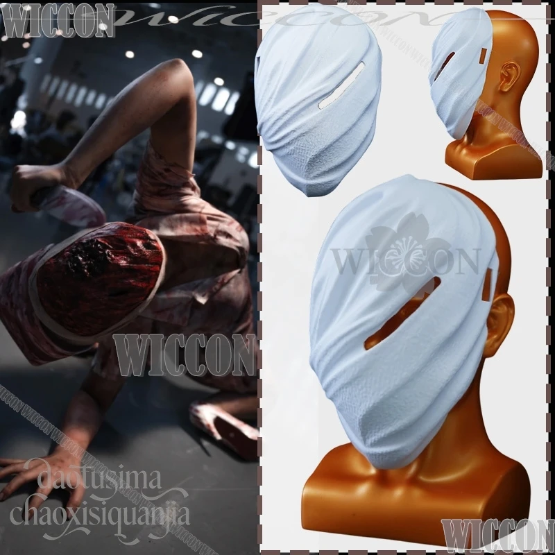 Horror Game Cosplay Scary Nurse White DIY Coloring Ghost Monster 3D Polylactic Acid Mask Accessories Bandage Styles Navidad