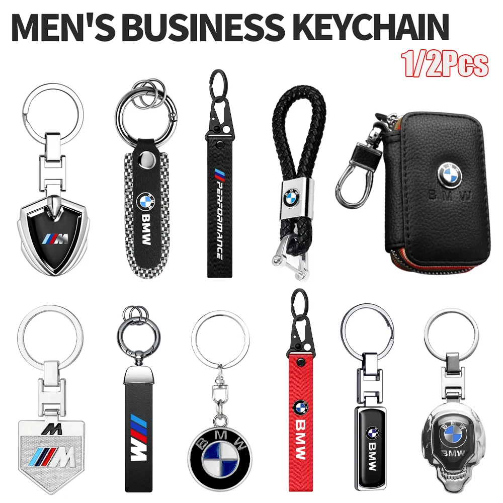 Car Metal+Leather Logo Keychain Key Ring Key Case Accessories For Bmw 1 2 3 4 5 7 Series X1 X2 X3 X4 X5 X6 E39 E46 E60 E53 E90