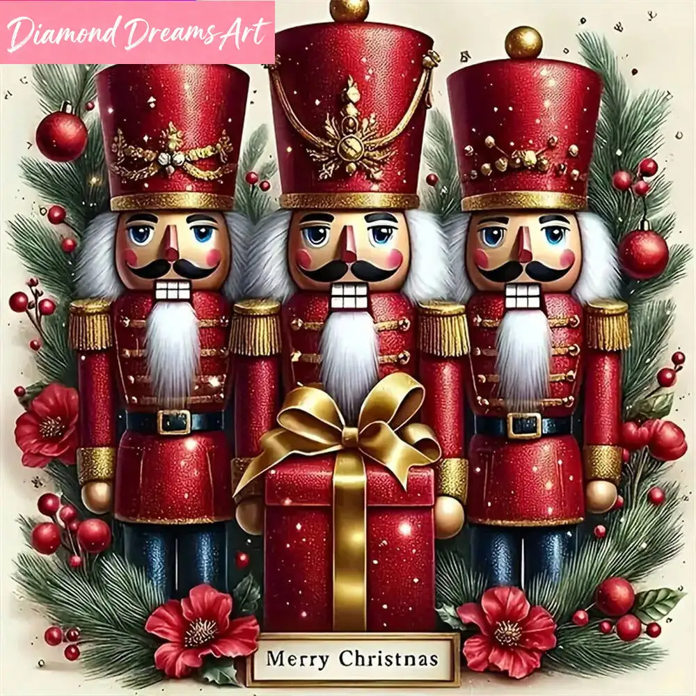 DIY Diamant-Stickerei Nussknacker Gemälde Winter Neuerscheinung Diamant-Mosaik Charakter Kreuzstich Weihnachtsgeschenk, Rahmenlos