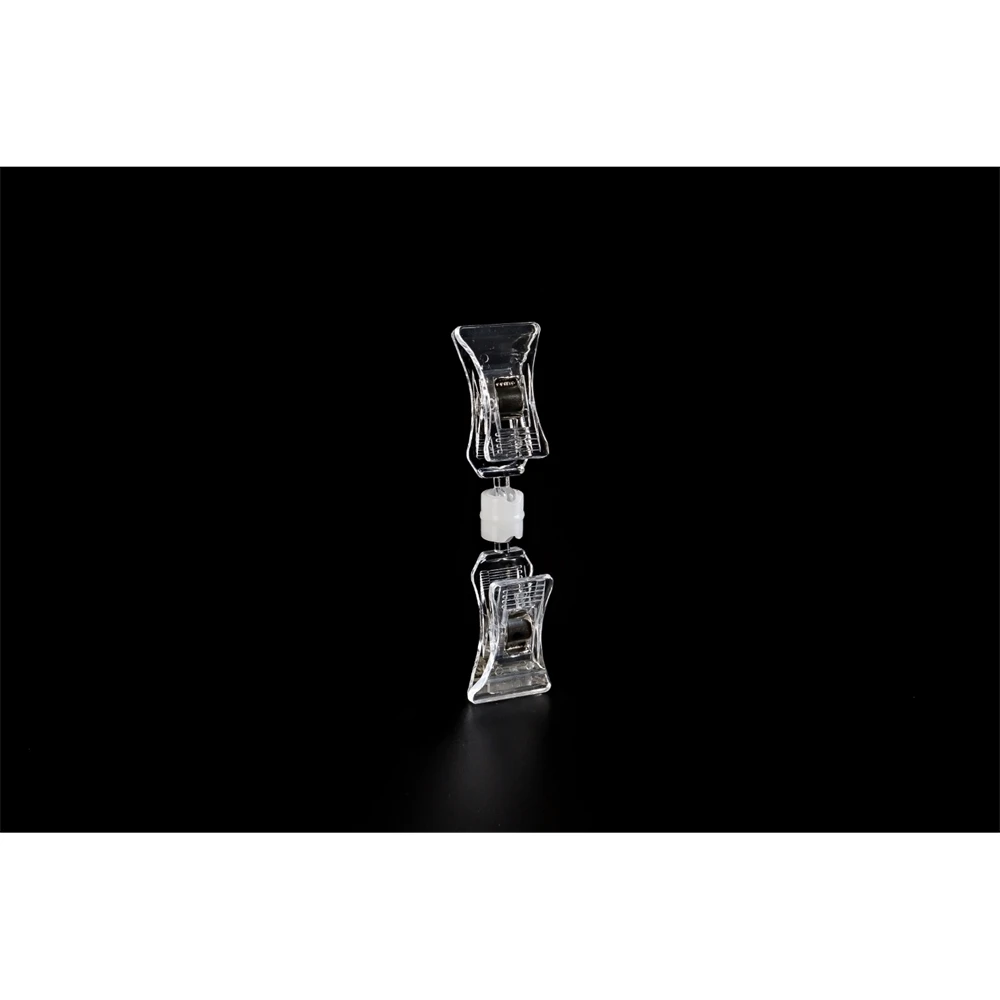 Office Note Holder Ticket Snap Double Spring Clips Clear Shelf Clip Label Holder With Heighten Pole