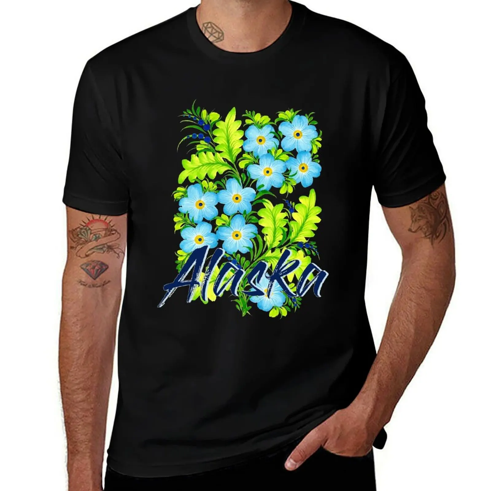 Forget me not Alaska T-Shirt Large Size Basic Casual T-Shirt