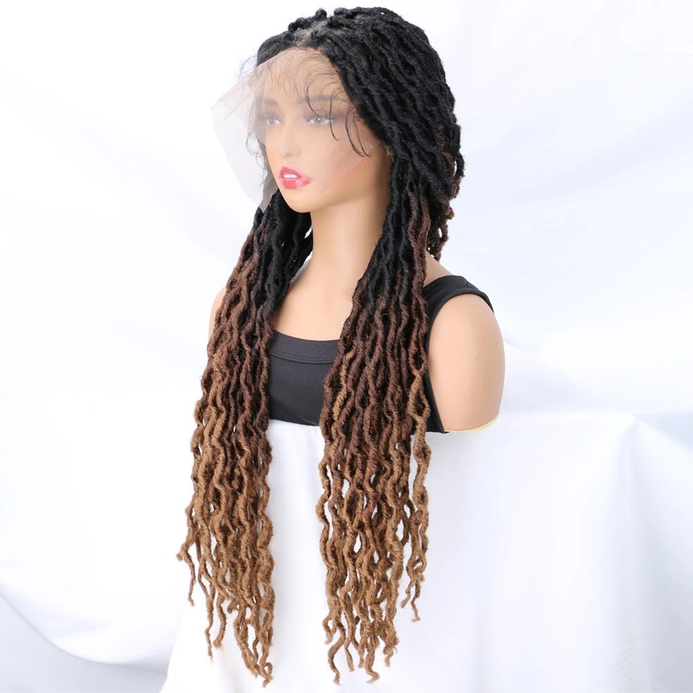 شعر مستعار بدانتيل كامل من الغجر مع شعر أطفال 24 بوصة بني أشقر أومبير ملون مموج بدون عقدة جزء مربع شعر مستعار ناعم آلهة فو لوكس