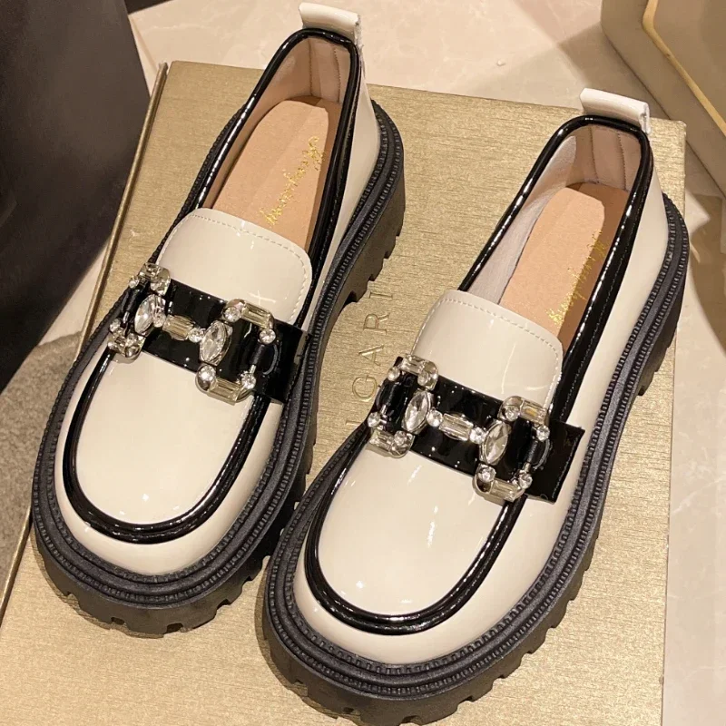 Women Shoes Summer Round Toe Black Flats Loafers Casual Female Sneakers Ladies Footwear Oxfords Clogs Platform Retro High Heels