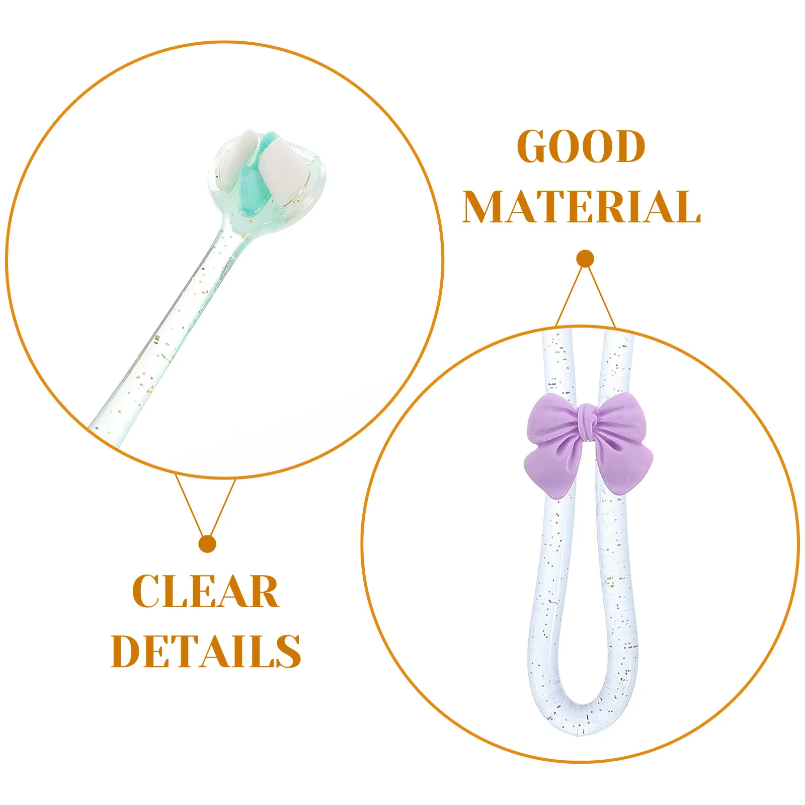 3 pezzi carino per bambini design bowknot pulizia su tre lati setole morbide set di spazzolini manuali per bambini adatti ai viaggi spazzolino da denti per giovani