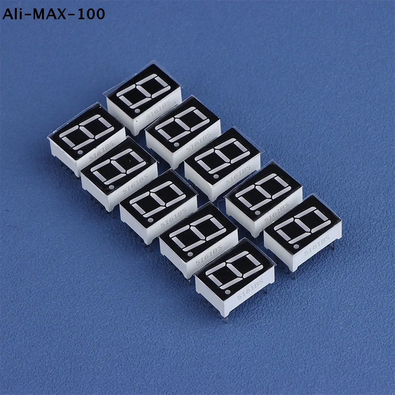 【Sv】10Pcs Digital Tube Common AnodeCathode 0.56 Inch 10Pins 5161AS 5161BS 1 Bit Digit 7 Segment Red LED Digital Display Digitron