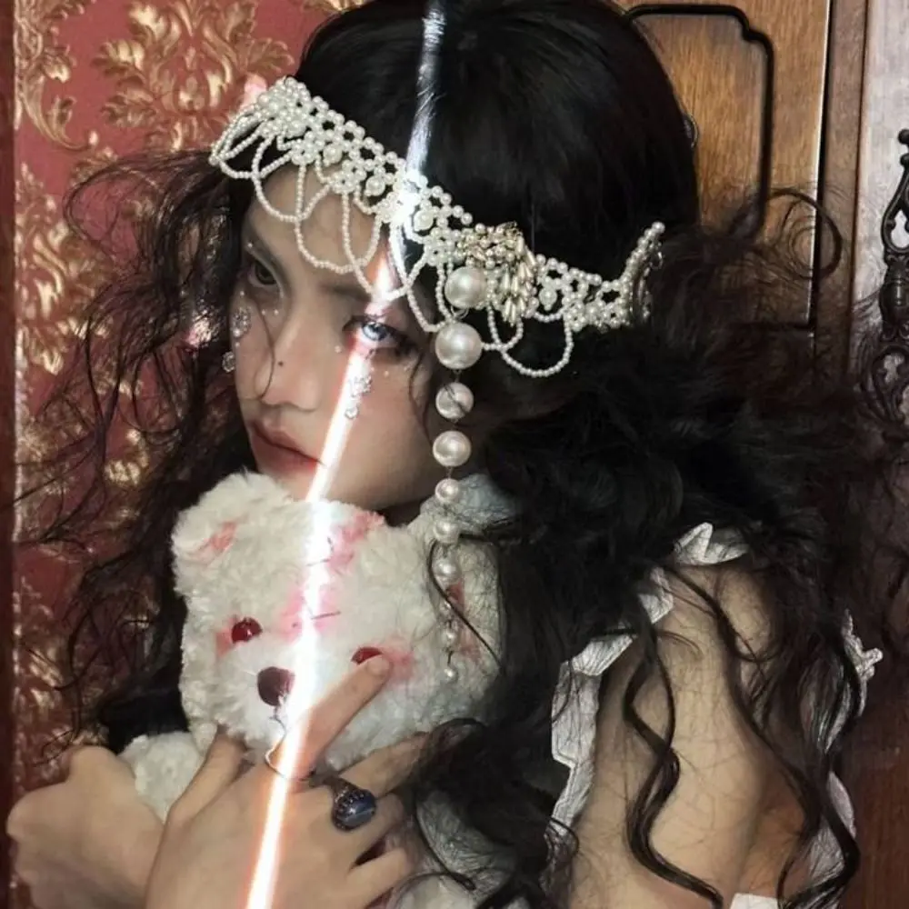 新しい白いビーズの花嫁の頭飾りパールエレガントなブライダルヘッドウェア結婚式フレンチスタイルのヘアジュエリーヘアアクセサリー