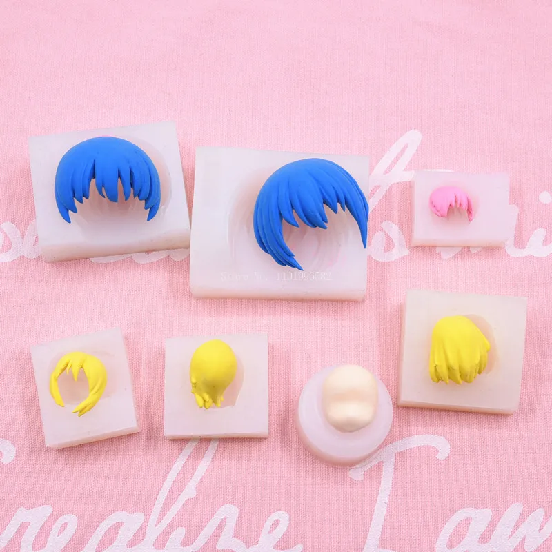 Ultra Light Clay Doll Hair Silicone Mould DIY Pottery Cartoon Model Anime Character Bangs Long and Short Hair Styling Hand Tools