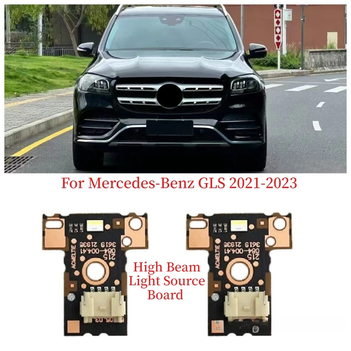 

White LED High Beam Light Source Board Chips For Mercedes-Benz GLS GLS63 X167 2021-2023 Car Headlight Replacement Accessories