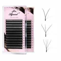 AGUUD Individual Lashes Clover Eyelash Extension YY W Shape 3D 4D Premade Fans Lash Natural Soft Blooming Volume Lash Extension