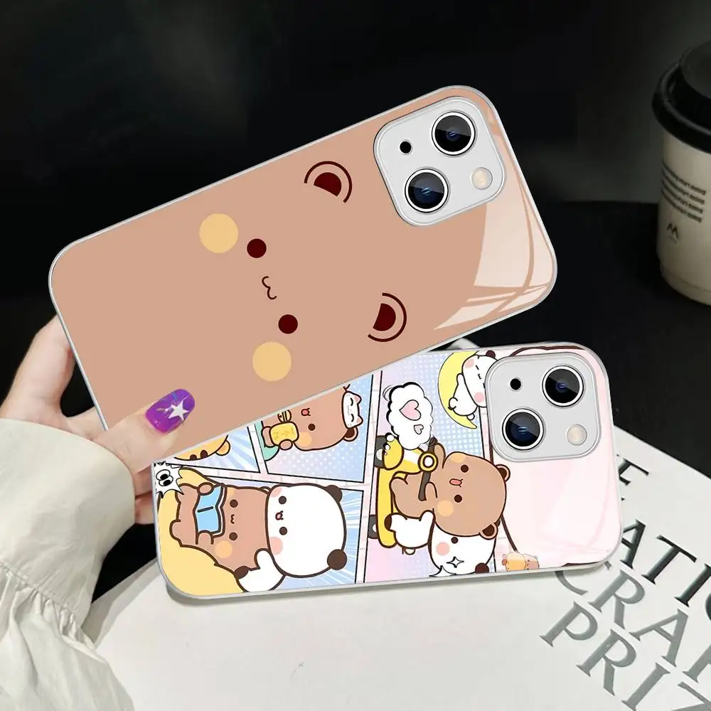 BuBu And DuDu For iPhone 14 13 12 Mini 11 Pro XS Max X XR 14 Plus Tempered Glass Cover