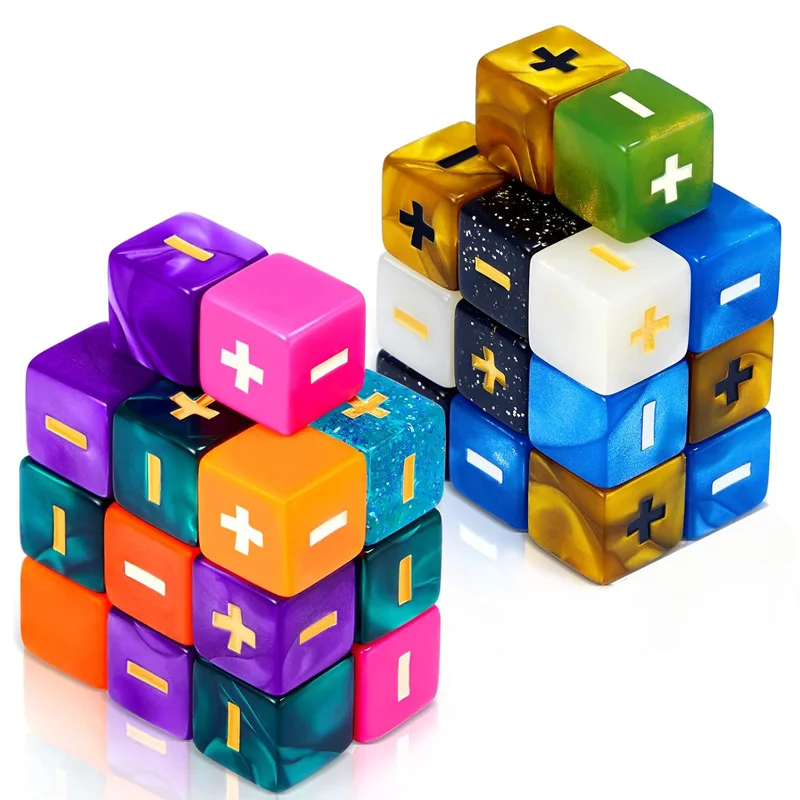 10PCS Math Symbol Dice 16MM Plus Minus Arithmetic Learning Toys Education Classroom Supplies For Teenager Boys Girls
