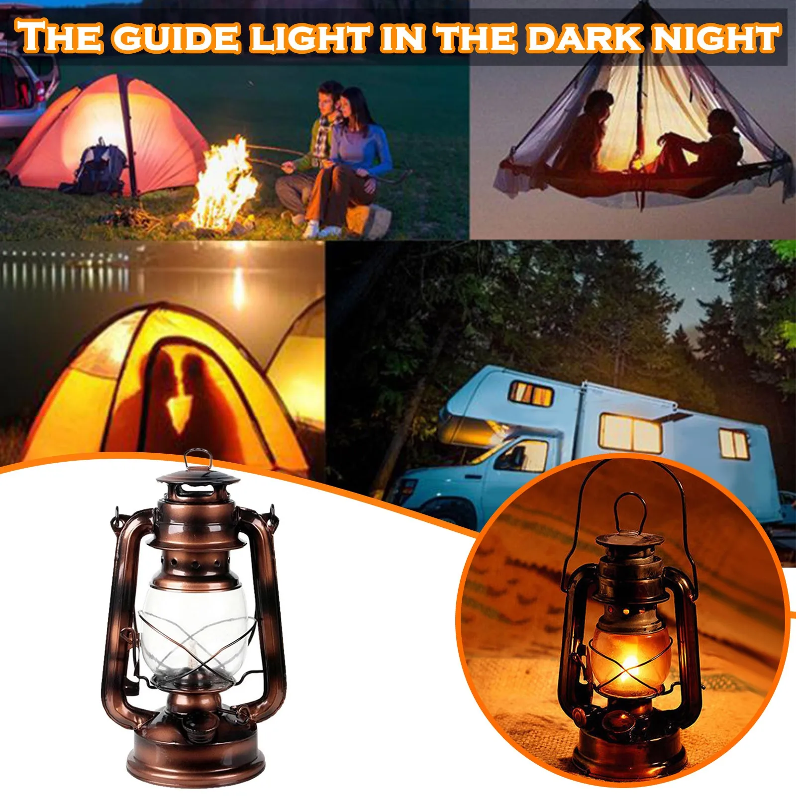 Household Portable Kerosene Hand-Held Lamp Illuminates The Road In A Snowstorm Old Style Retro Kerosene Lamp Portable Outdoor