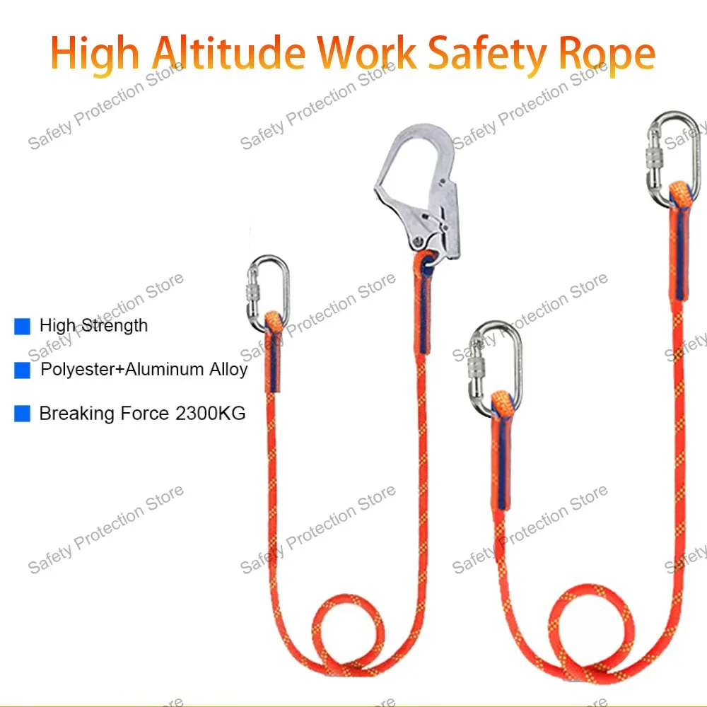 

High Altitude Work Safety Belt Rope Hook Electrician Protective Safety Harness Rope Wear Resistant Anti Fall Buffer Safety Rope