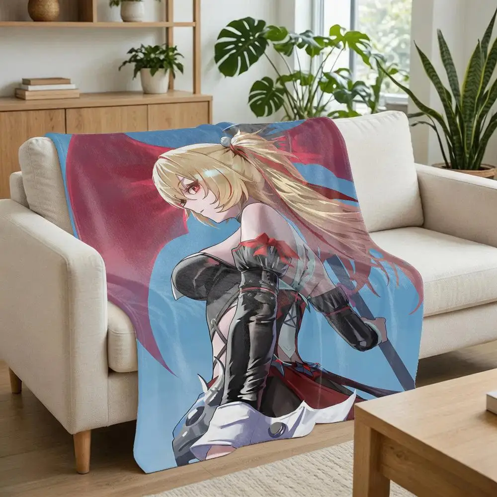 Claret Zenless Zone Zero Throw Flannel Throw Blanket Soft Lightweight Blanket for Sofa Couch Bed Office Naps Travel Home