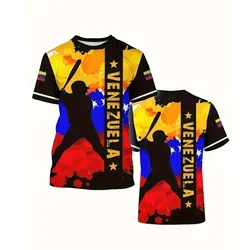 New In Venezuela Flag T Shirt Men Fashion 3d Printed T-shirt Street Oversized Casual Sports Tops Crew Neck Short Sleeve Tees