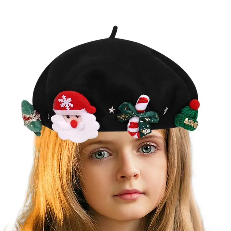 Cute Christmas Beret Fashion Painter Hat Women Winter French Beret Hat Artist Painter Hats For Kids Adults Wool Beanie Hat