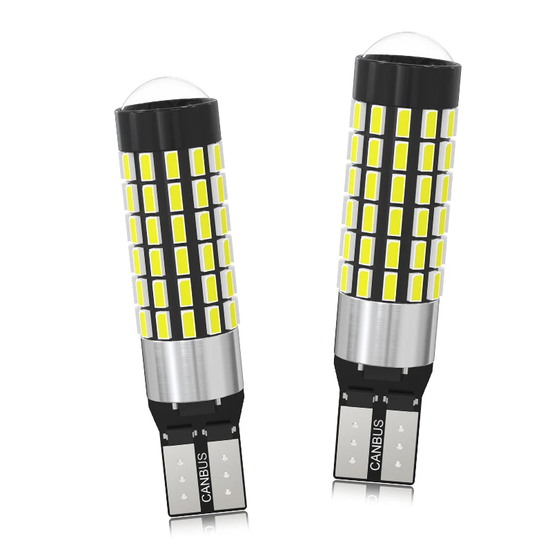 2PCS T10 W5W LED Car Bulb 194 168 501 5W5 CANBUS 78SMD Super Bright White 12V-24V Error Free Parking Clearance Light