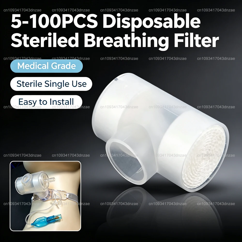 5-100Pcs Tracheostomy Disposable Breathing Filter Steriled Trach Vent Heat Moisture Exchangers Lightweight HME Filter