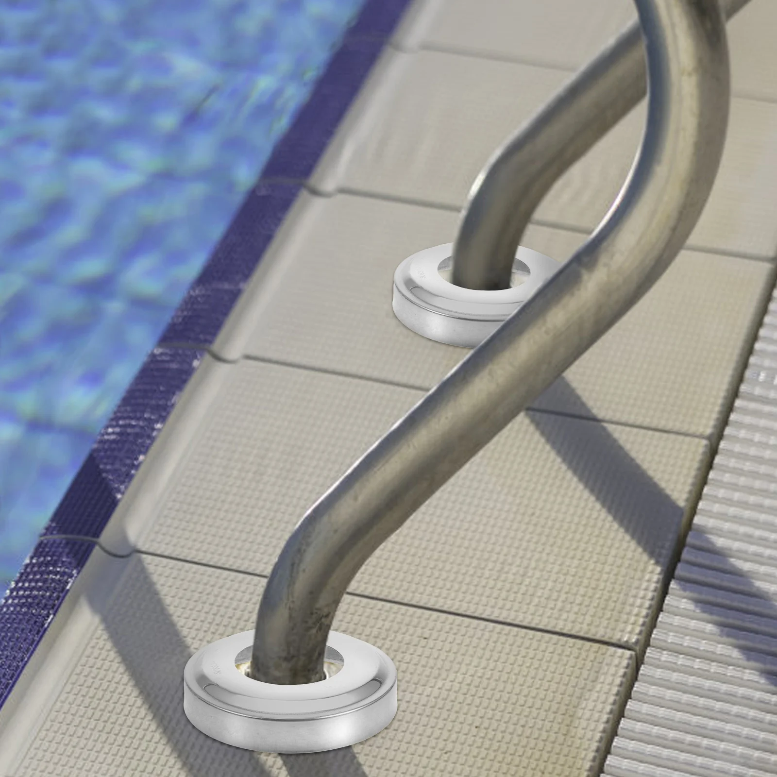 

4Pcs Heavy-Duty Stainless Steel Pool Handrail Cover 1.9-Inch Thick for Inground Pool Ladder Base Plate Replacement and Stability