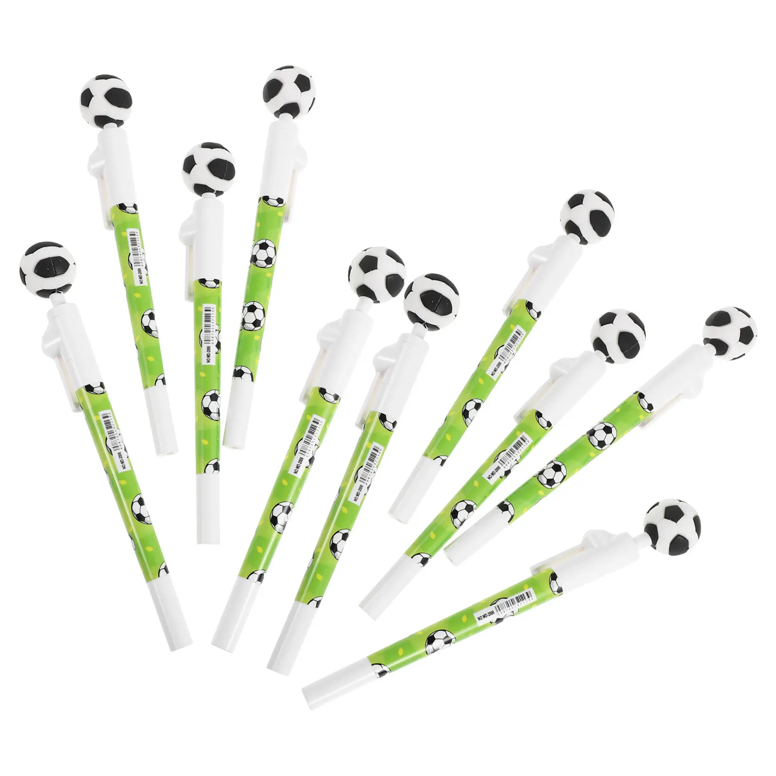 

10Pcs Soccer Shaped Writing Pens Ergonomic Nonslip Grip Silent Rotation Gel Ink Ballpoint for Students Sports Fans School