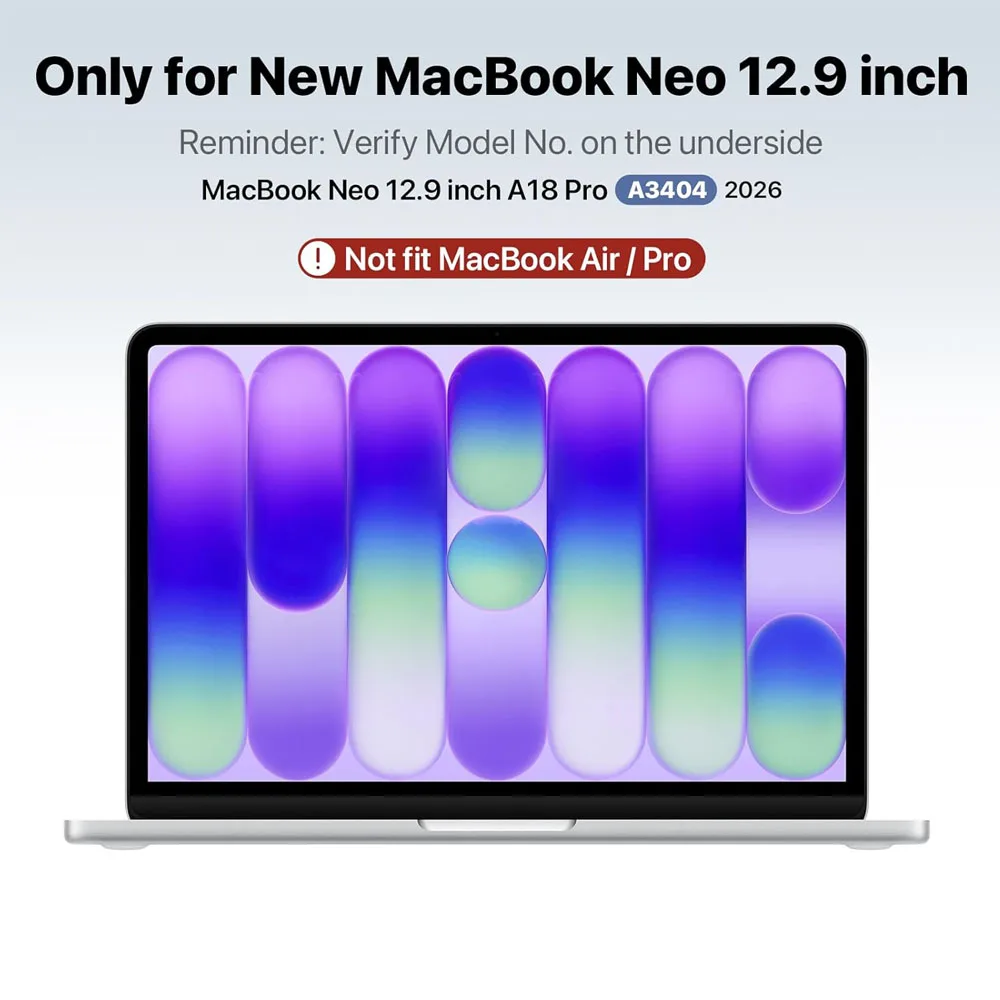 Laptop Case For MacBook Neo Case 13 inch 2026 100% Match Official Color Plastic Matte Hard Shell Case for A3404