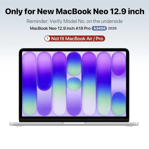 Imagen 2 del producto Funda para portátil MacBook Neo de 13 pulgadas 2026, 100% compatible con el color oficial, carcasa rígida de plástico mate para A3404