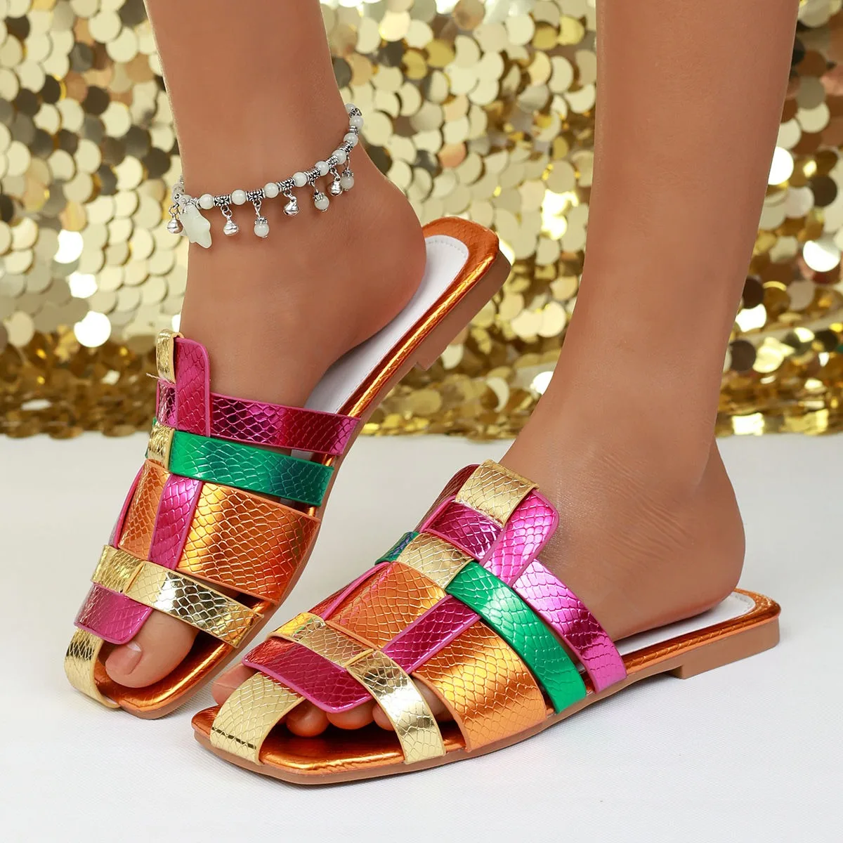 half shoes for woman slippers dames mules designer shoes fashion sliders patent leather slippers woman luxury mules luxe femme