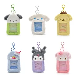 Kawaii Sanrio pluszowy identyfikator zestaw kart Sanrio Kawaii Hello Kitty Kuromi Idol brelok z miejscem na zdjęcie pokrowiec na kartę etui na dowód osobisty studenckiego autobusu