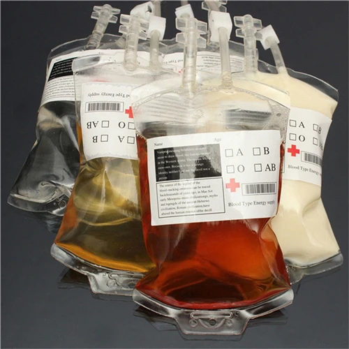 500pcs/lot Free shipping Clear Food Grade PVC Material Reusable Blood Energy Drink Bag Halloween Pouch Props Vampire