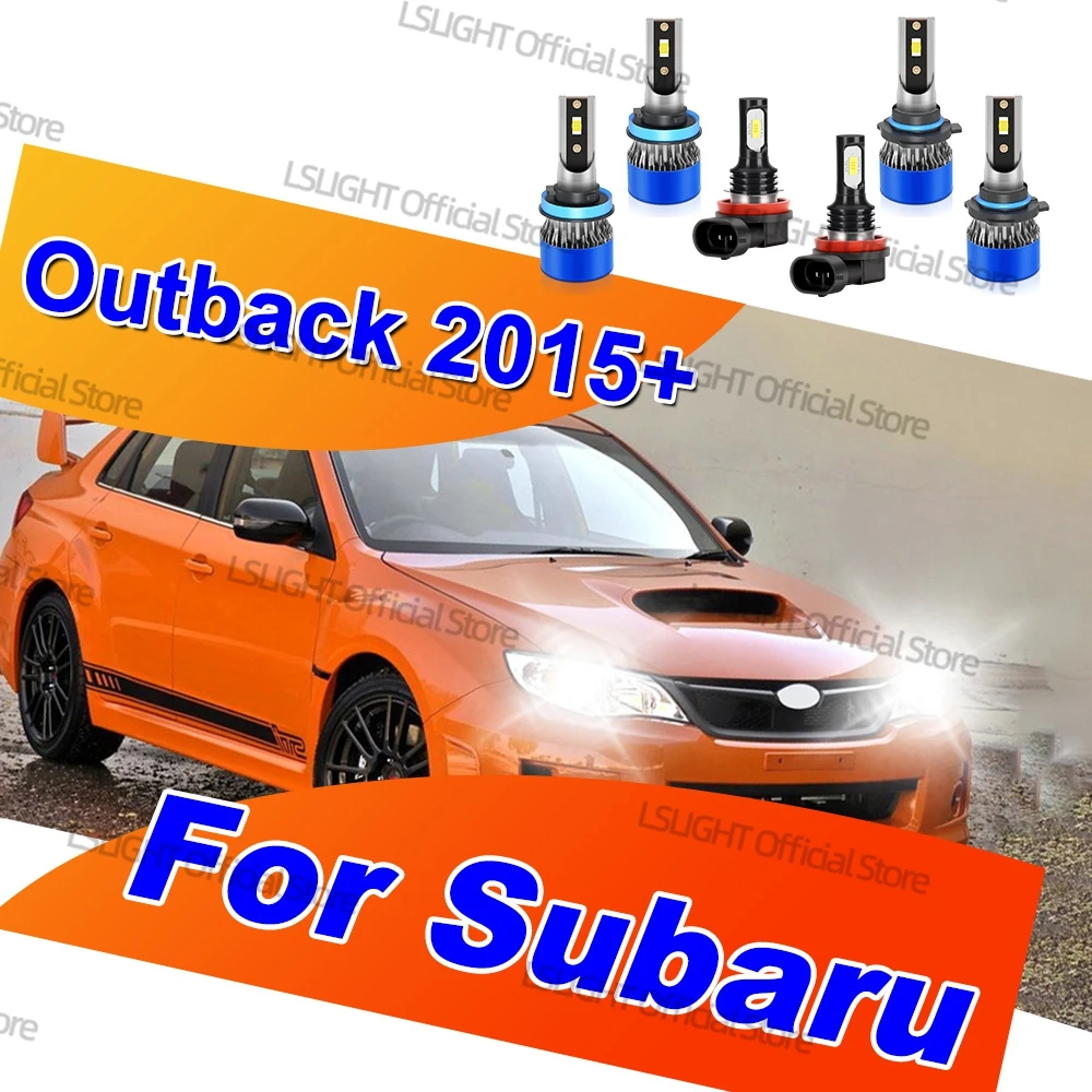 

2/6x Двусторонние светодиодные лампы 3570 CSP для фар, 6000K, ближний/дальний свет, противотуманные фары для Subaru Outback 2015-2023