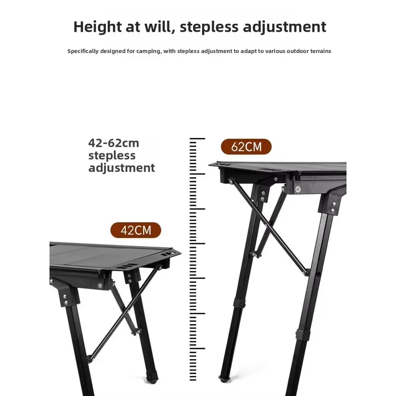 Outdoor 5-Unit Foldable Adjustable Tactical Camping Table and Chair Set Lightweight Aluminum Alloy Enjoy Brand HG001