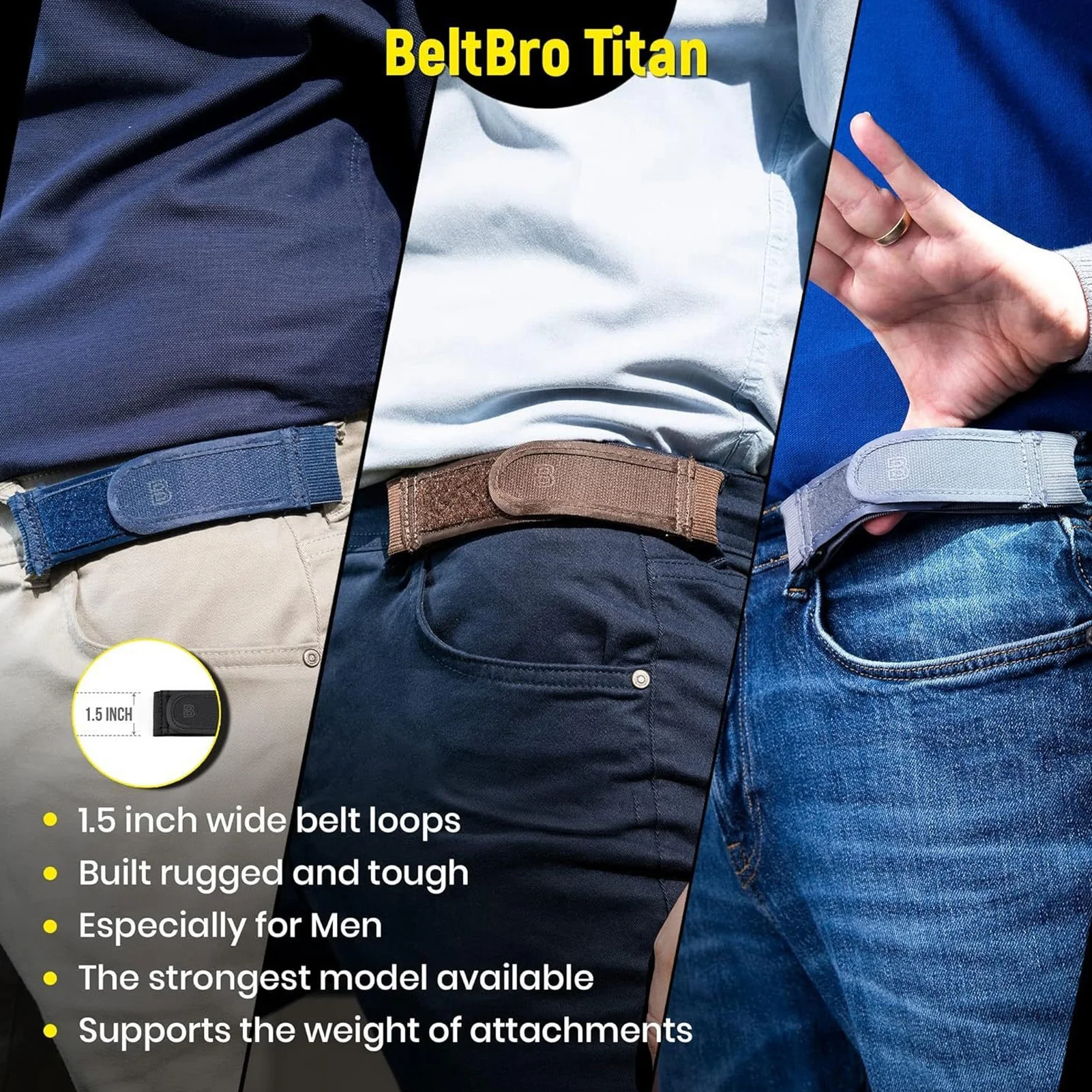 Hiking Waistband Buckle Free Elastic Nylon Belt Invisible Breathable Stretch Strap for Men Women Camping Daily Sports Gear