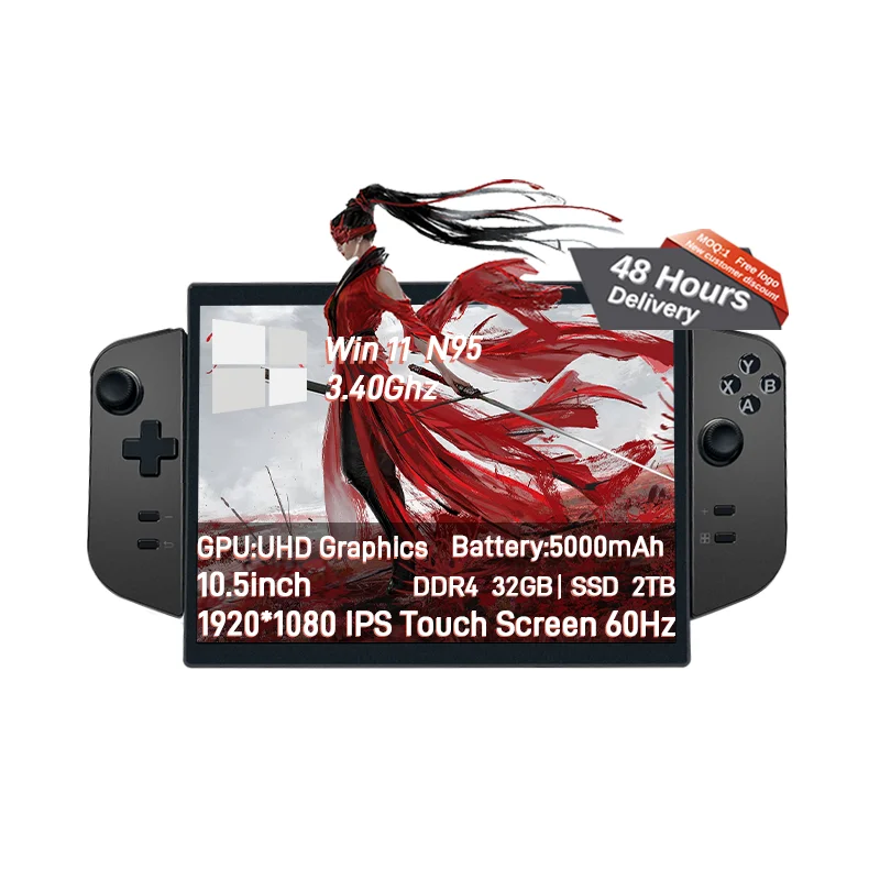 

High Quality 10.5inch Touchscreen N95 Win11 RAM 32GB SSD 1TB Portable Console Notebook Handheld Game Players