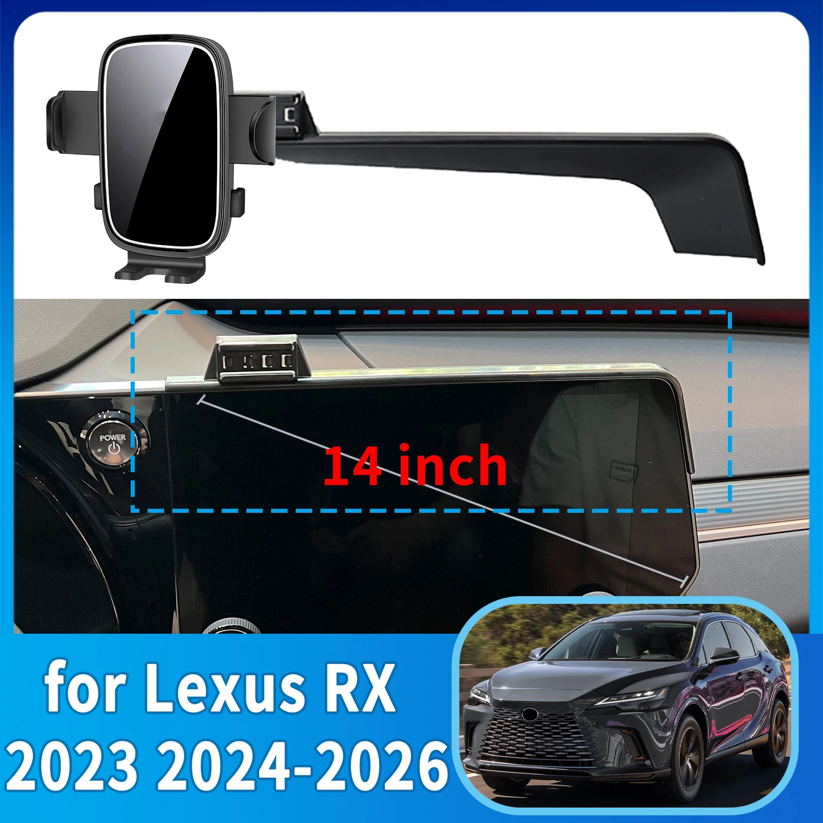 

fit for Lexus RX 2023 2024 2025 2026 (14in) Phone Holder, Dashboard Screen Mount Bracket Easy Installation​​ Car accessoires