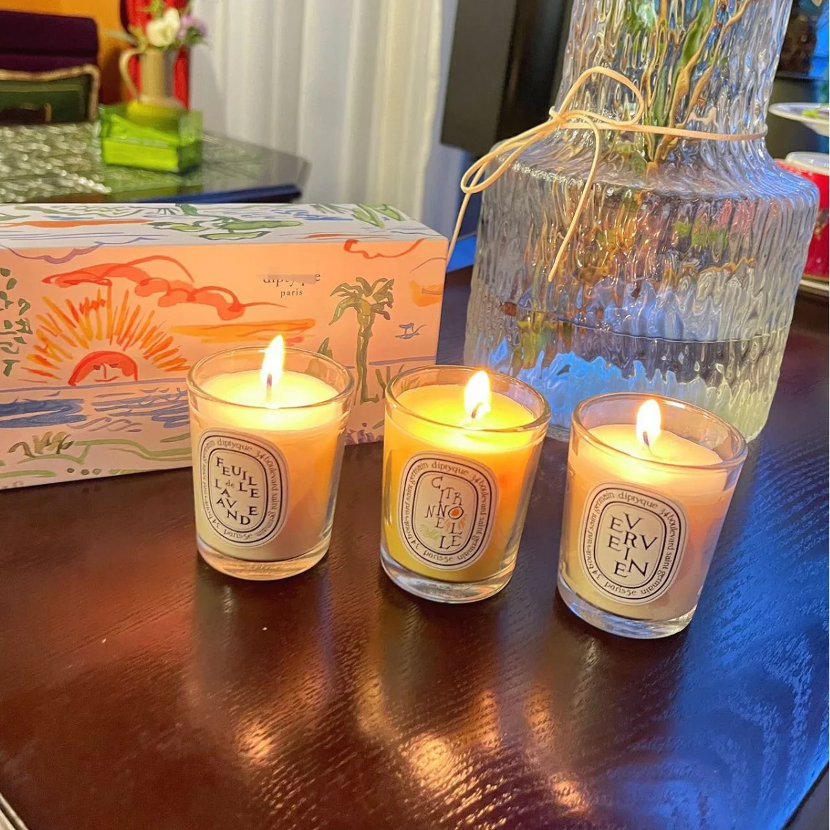 Juego de velas perfumadas de lavanda, hierba de limón, verbena, caja de velas de aromaterapia de lujo, regalo de amistad de cumpleaños, decoración del hogar