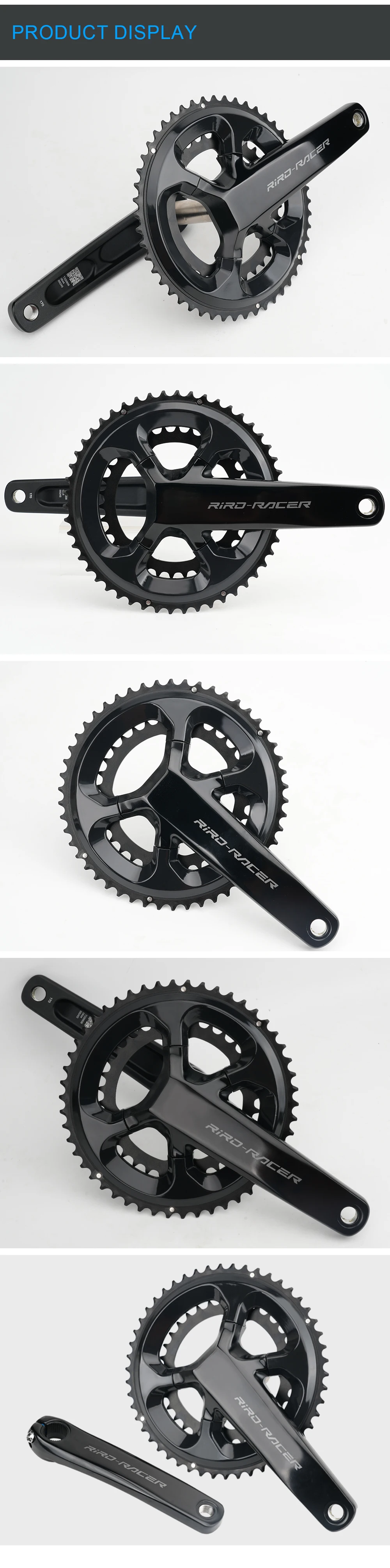 RIRO RACER R8 Rennrad-Kurbelgarnitur, ultraleichtes Kettenblatt, 170 mm, 50–34 Zähne, Kettenblätter, hohle integrierte Faltrad-Kurbelgarnitur – Detail 8
