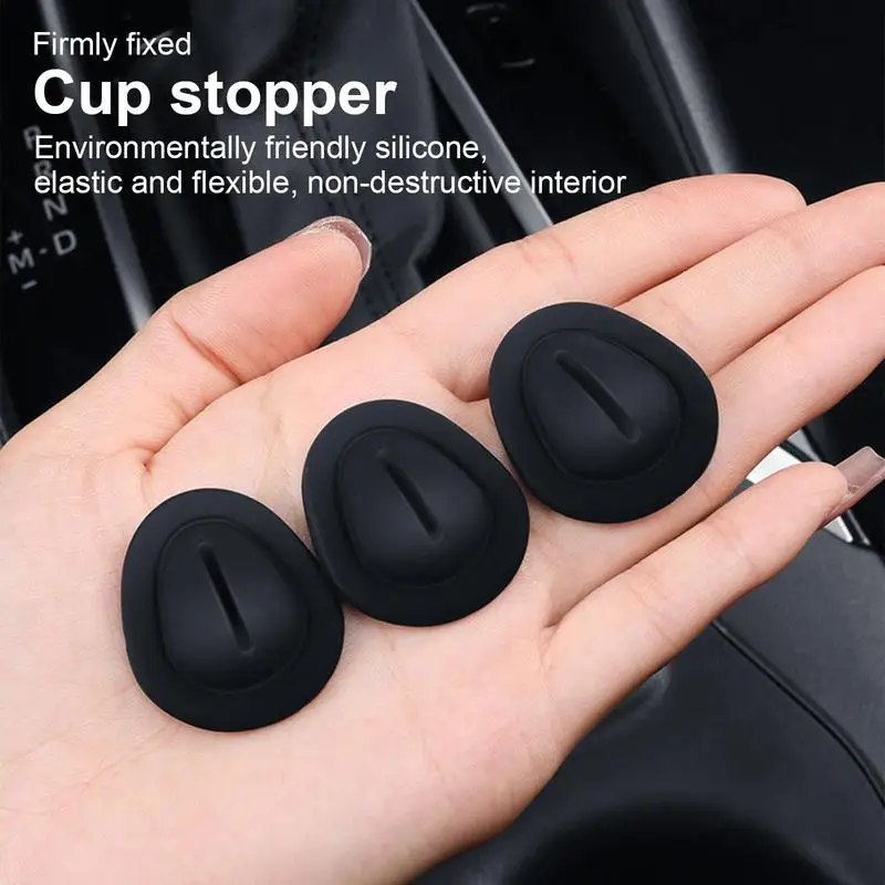 Car Water Cup Groove Silicone Pad Auto Mounted Shock Absorber Water Cup Limiter Universal Anti-collision Noise Reduction Decal