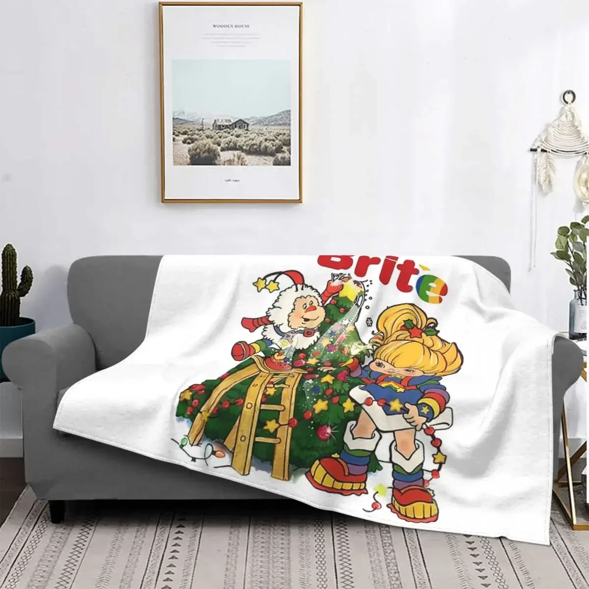 Rainbow Brite Red Butler TV Vintage Love Cartoons Christmas Design Portable Warm Throw Blankets for Bedding Travel