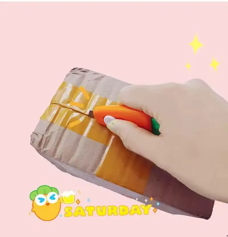 かわいい人参型のユーティリティナイフ、ミニボックスカッター、封筒開け器、郵便物用