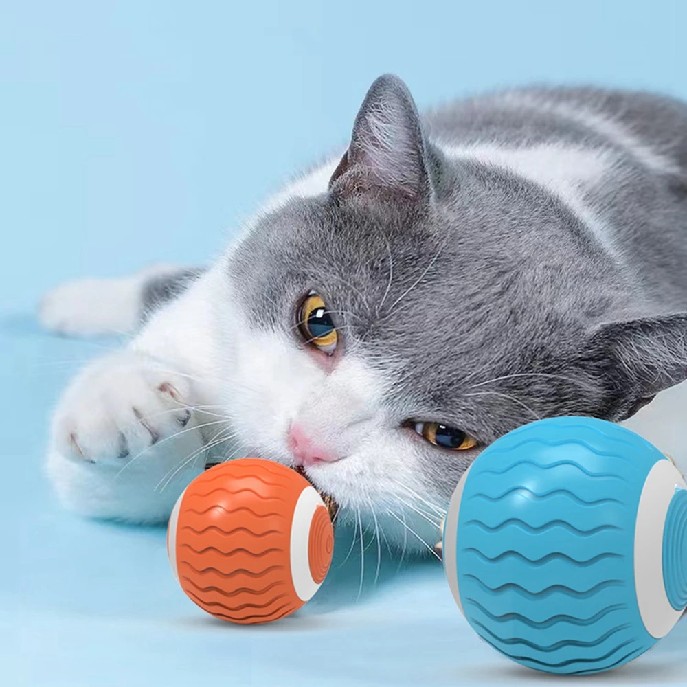 Smart Cat Toys Automatic Rolling Ball Electric Cat Toys Cats Training Self-moving Kitten Toys for Indoor Interactive Playing Pet