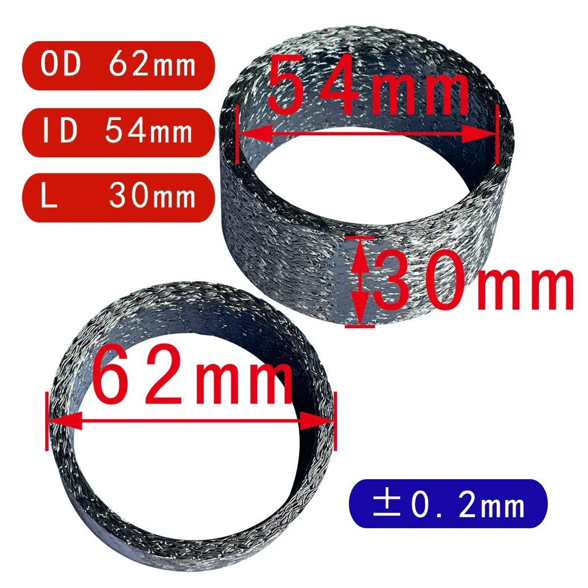 54x62x30 Motorcycle Exhaust Pipe Muffler Gasket For Kawasaki Ninja ZX-14R 12-22 ZX-10R 11-20 ZX-10RR 17-19  ZX-6R