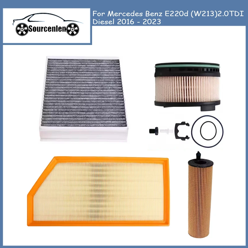 

4PCS Filter Set A6540940004 A6541801100 A6540920005 A1668300018 For Mercedes Benz E220d (W213)2.0TDI Diesel 2016 - 2023