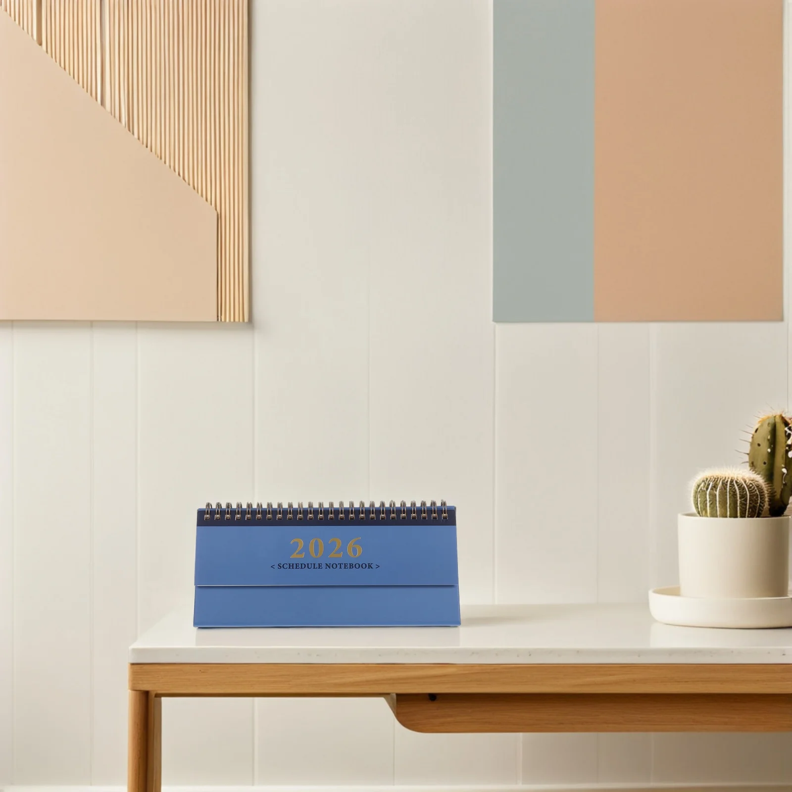 

15-месячный мини-горизонтальный настольный календарь на 2025-2026, портативный трекер самодисциплины, плотная бумага, двухпроводной переплет, компактный настольный компьютер