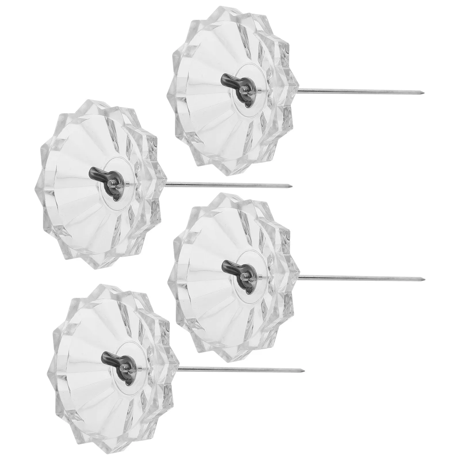 4Pcs Desk Ticket Stabber Receipt Holder Plastic Stable Base Straight Rod Paper Spike for Restaurant Office Memo Bill