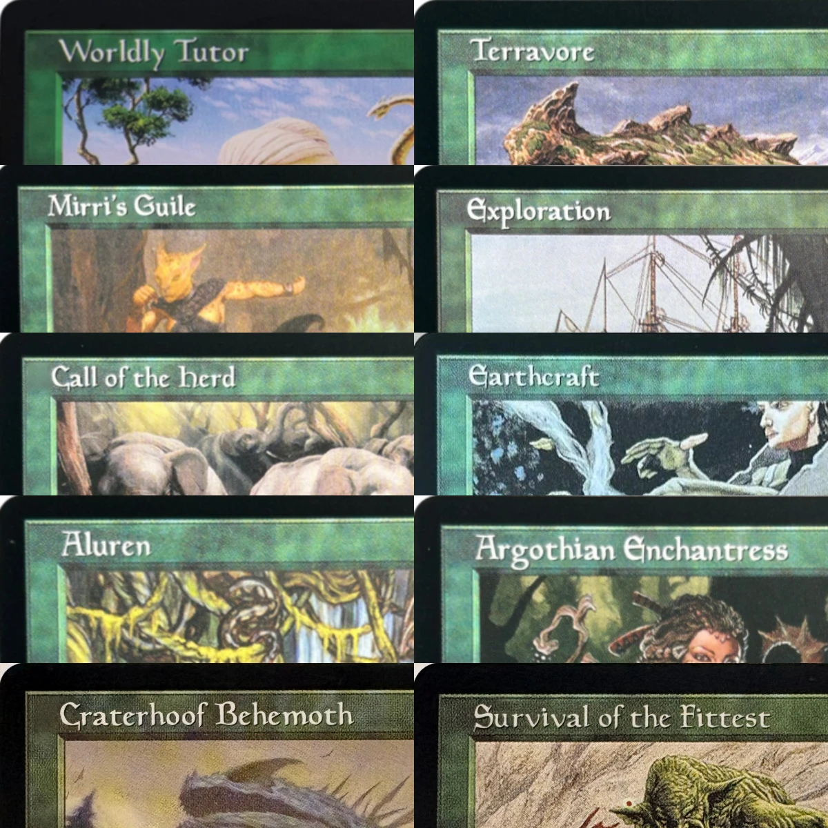 Cartes Proxy TCG de Haute Qualité LK12 Deranged Hermit Earthcraft Exploration Worldly Tutor Three Visits Sylvan Library (Noyau Noir)
