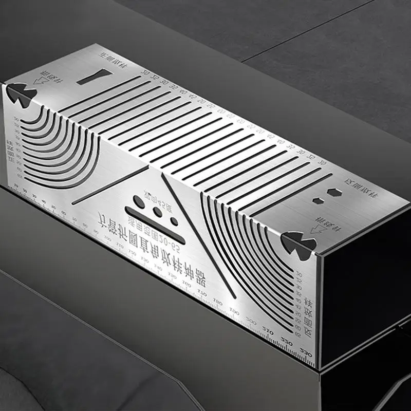 Arc Marking Ruler Construction Tool Right Angle Scriber Stainless Steel Ergonomic Parallel Drawing Tool 90 Degree Folding Ruler