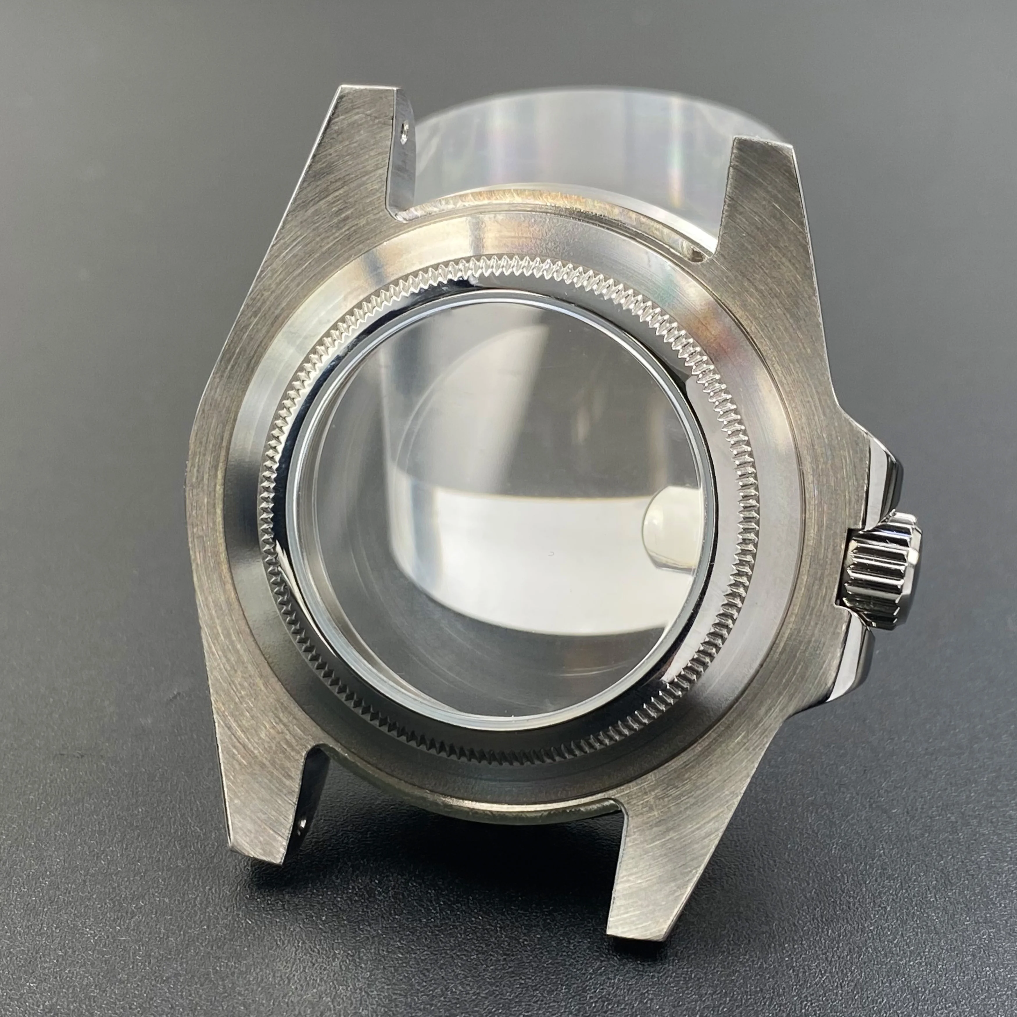 40mm NH35 Watch Case 120 Clicks Sapphire Glass SUB Ceramic Blue Luminous Bead Compatible with NH34 NH35 NH36 Movements case