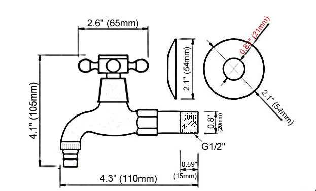 Oil Rubbed Bronze Single Hole Wall Mounted Washing Machome Cold Faucet Out Door Garden Sink Water Taps Dav340